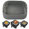 Silicone Air Fryer Baking Pan with Handles Non-Stick Reusable Square Airfryer Liners Basket for