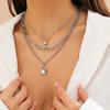Accessories, Exaggerated Thick Chain Necklace, Versatile Necklace, Geometric Simple Lock Key, Niche Necklace.