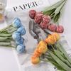 1 Bunch Real Touch Tulips Artificial Flowers 7 Heads Tulips with Stem Realistic Artificial Flowers Silk Flowers Wedding Bouquet Party Home Decorations