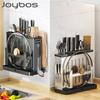 Stainless Steel Kitchen Organizer Fork Spoon Knife Stand Holder Cutting Board  Cutlery Storage Shelf Drain Kitchen Accessories