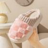 Couple Winter Toe Wrap Warm Plaid Cotton Slippers Thick Soft Sole Slides Men Women Indoor Floor Flat Home Non-slip Shoes