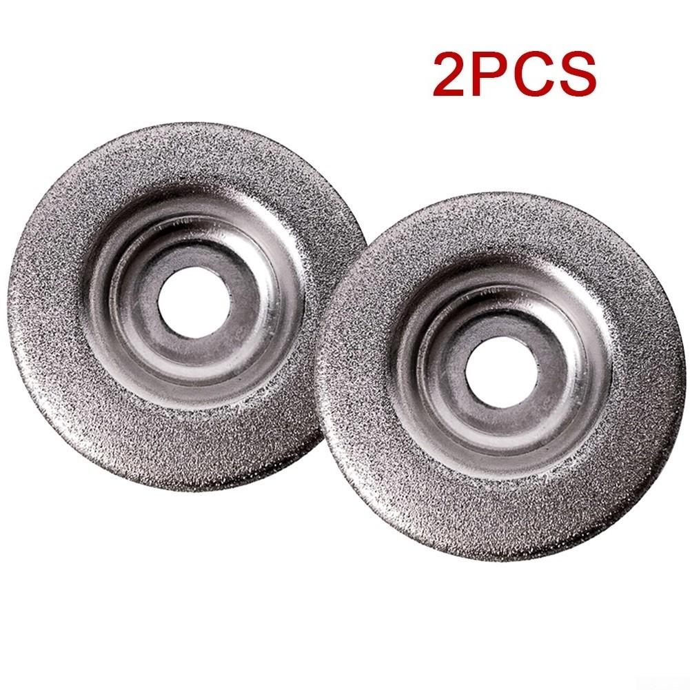2PCS 50mm Diamond Grinding Wheel Set Abrasive Disc Electric Sharpener Drill UK