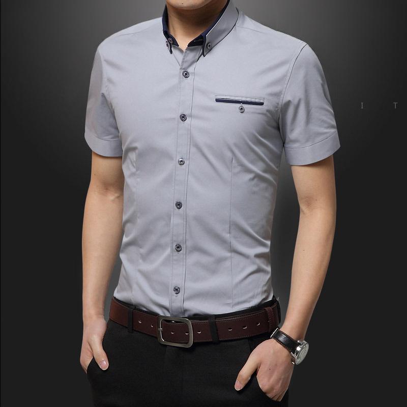 Men's Slim Fit White Short Sleeve Business Casual T-Shirt