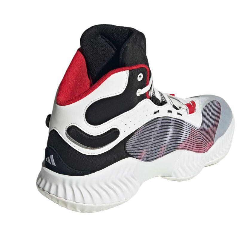 Adidas Cushioning Wear-Resistant Mid-Top Basketball Shoes Unisex White Red Sneakers JH8078