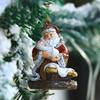 Christmas Series Hanging Ornaments Resin Hugging Santa Claus Figurines Mini Santa Pendant Xmas Tree Home Party Decor Supplies