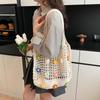 Harajuku Style Flower Hollow Knitted Shoulder Bag Large Capacity Crochet Bag Fresh Casual Beach Handbag For Women Gifts