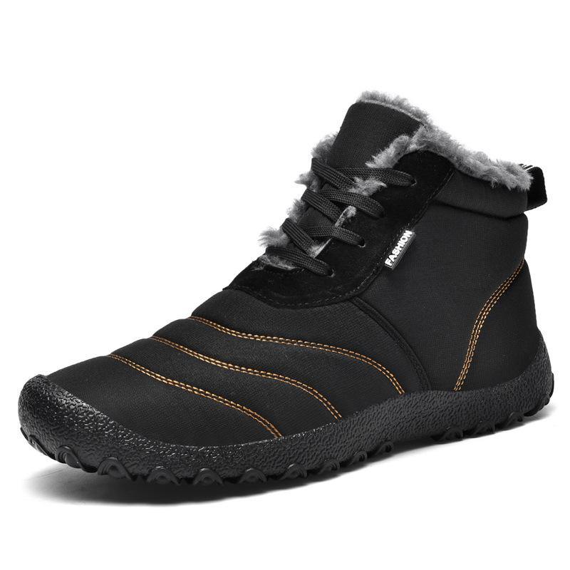 2025 Winter Cotton Boots Are Popular, Warm and Thickened Large-size Cotton Shoes, Northern Soft-soled Men's Medium-top Snow Boots.
