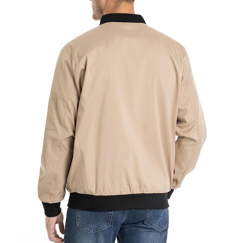 USA Size Men's Lightweight Bomber Jacket for Spring Autumn - Casual Flight Pilot Varsity Baseball Coat