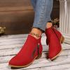 Fashion Women Boots 2024 New Comfortable Suede Fashion Platform Shoes for Women Side Zipper Heeled Ankle Boots Women Zapatos De Mujer