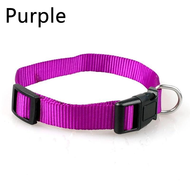 Solid Color Nylon Dog Collar Adjustable Soft Puppy Pet Collar Necklace Pet Supplies