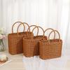 Rectangular Picnic Basket With Handle Flower Basket Storage Basket Woven Basket  Fruit