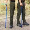 Walking Stick Anti Slip Multifunctional Aluminum Alloy Five-section Telescopic Collapsible Trekking Poles for Outdoor Mountaineering