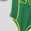 INCERUN Men Strap Sleeveless Letter Print Briefs Bodysuits Jumpsuits Underwear