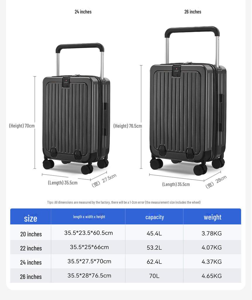 Yongsheng 20" Female Student Trolley Case with Custom Logo and Front-Opening Design
