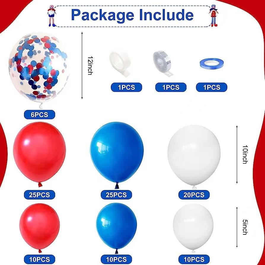 Independence Day Red And Blue Sequined Balloon Set, Independence Day Party Atmosphere Background Balloon Decoration