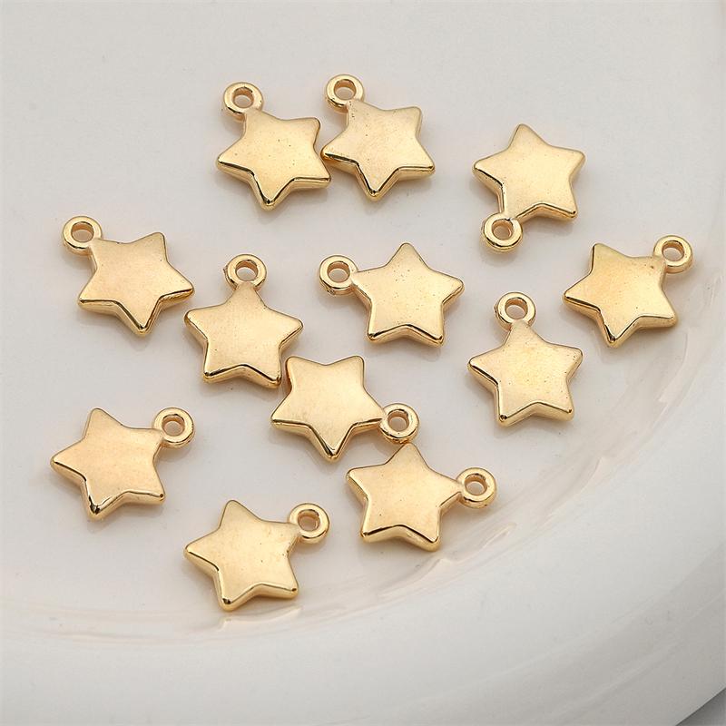 2000Pcs Gold Color Star Plastic Pendant for DIY Necklace Bracelet Jewelry Making Accessories
