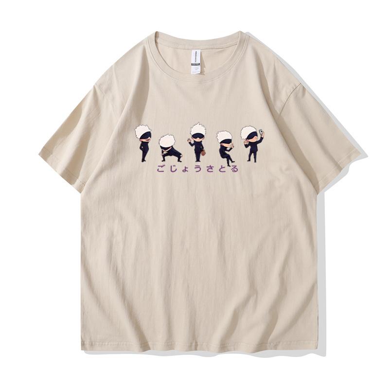 Anime Lil Gojo PrintsMale Cotton Tee Clothing Personality Street Hip Hop T-Shirts Oversize Casual Women Short Sleeve1334