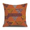 Thanksgiving Linen Pillowcase Autumn Pumpkin Print Pillow Cushion Cover