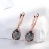 Grey Drop Zircon Dangle Earrings Women Daily Party Matching Trendy Jewelry