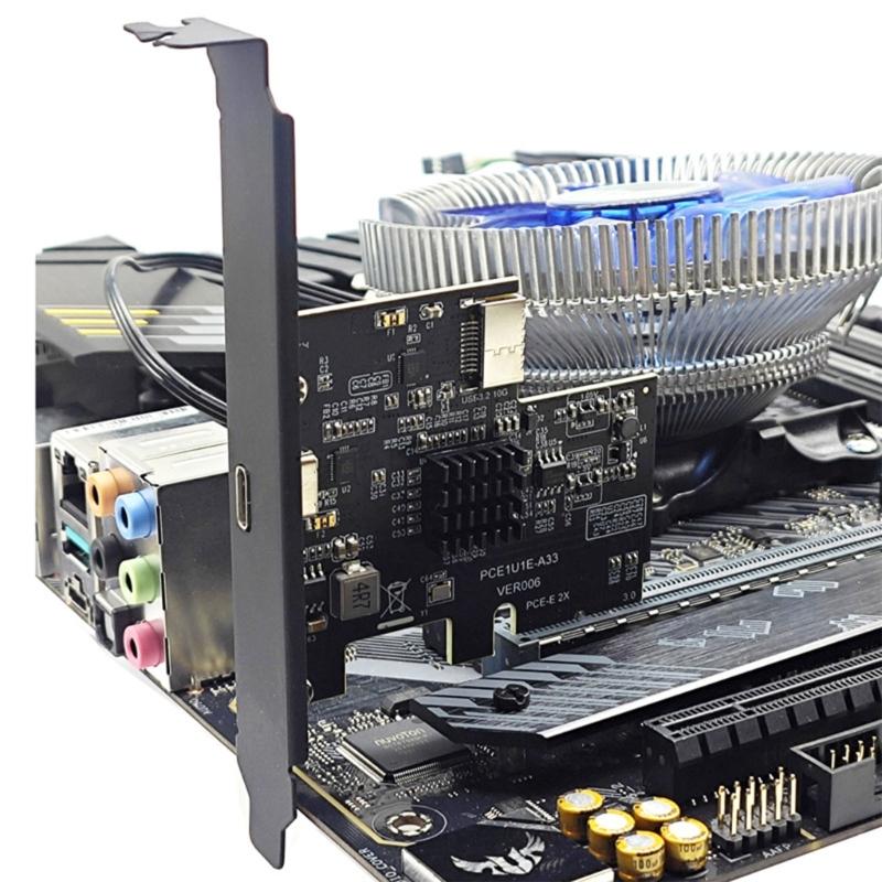 USB Type C PCIExpress Card, 10Gbps Data Transfer Speed, ASM3142 Chip, PCIE X1 To Type C Adapter Desktop Adapter