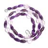 Natural Amethyst Rose Quartz Gemstone Mix Shape Smooth Beads Necklace 17" UB4034 UB-4034