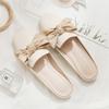 Fashion 2025 Luxury Woman Mules Summer Close Toe Women Slippers Bowtie Lazy Slides Flat Heel Girl Slippers Korean Outdoor Flip Flops