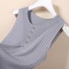 Suspender Vest for Women O-neck Spring and Summer New Style Knitted Sleeveless Bottom Tshirt Tops