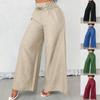 European-American Retro High-Waist Elastic Wide-Leg Drawstring Pants for Women