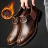 Winter Luxury Retro Men's Ankle Boots High Top Men Shoes Leather Fashion Men Boots Thick Sole Botines Botas Para Hombre