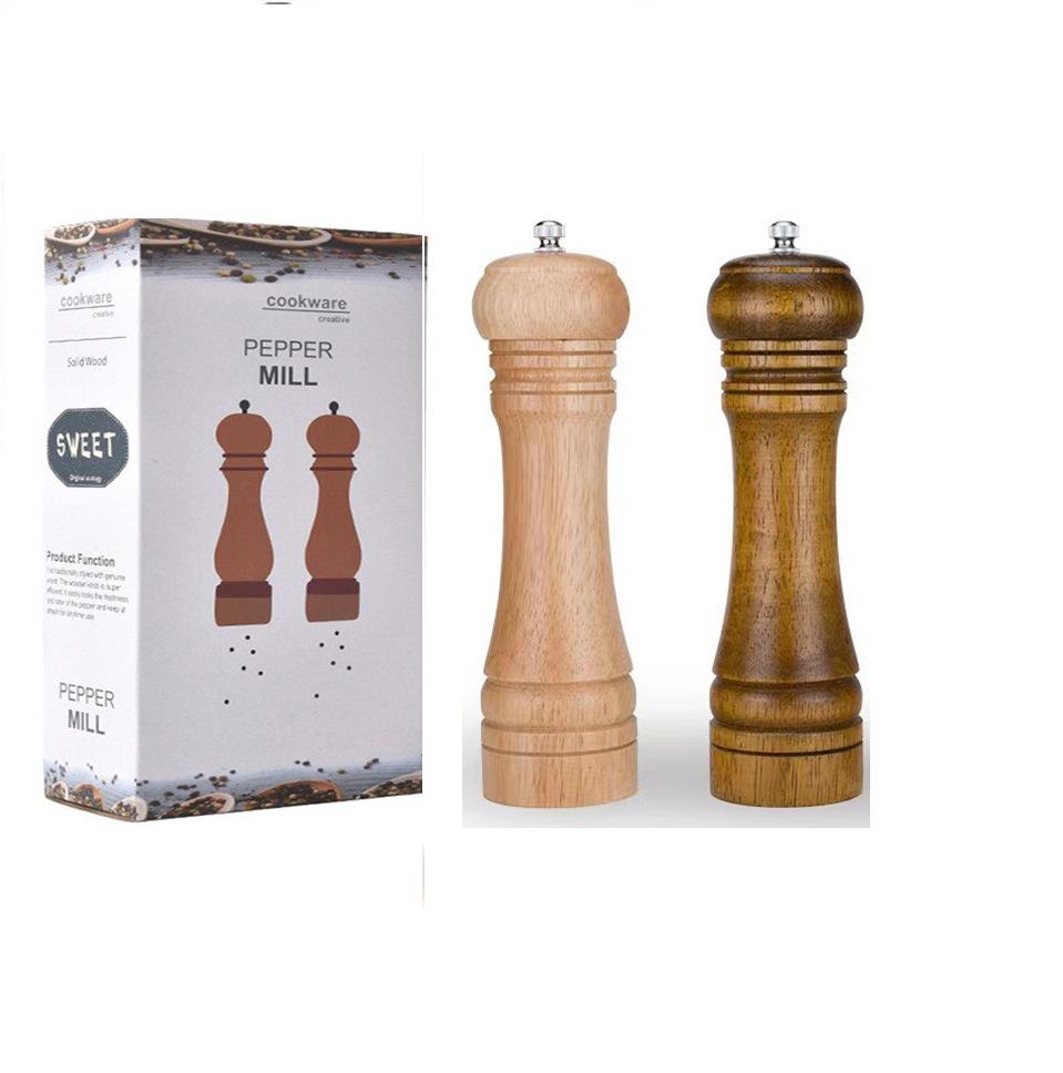 Pepper Grind Salt and Grinder Kitchen Tools Oak Freshly Wooden Flask