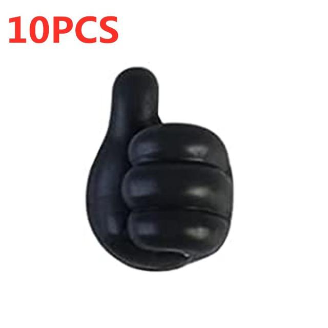 4/10Pcs Self Adhesive Silicone Thumb Wall Hooks Multifunctional Adhesive Cable Organizer Clip Key Hook Wall Hanger Storage Hooks