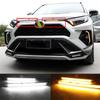 Front Led Running Lights With Three Colors For Toyota Rav42019-2020 Drl Turn Signal