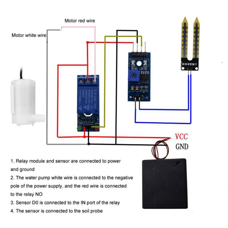 Automatic Watering Pump, Automatic Irrigation DIY Set UNO R3 Soil Moisture Detection Automatic Watering Set