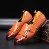 Fashion Movechain Men's Cusual Leather Shoes Wedding Party Shoes Fashion Men Slip-on Buckle Shoe Mens Loafers Moccasins Driving Flats