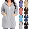 Fashion Women's Sweatshirt Pocket Zipper Long Hoodie Casual Jacket