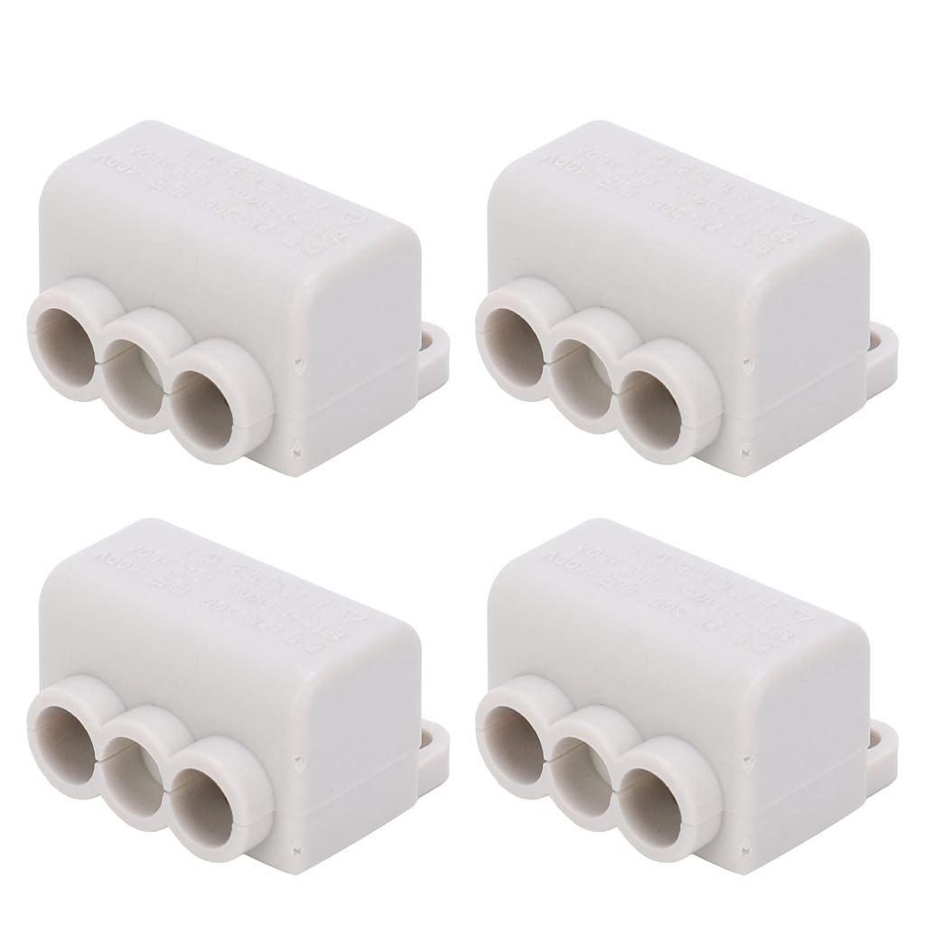 4Pcs HighPower Main Splitter TShape Wiring Terminal Block Industrial Connector 400V 60A(1in