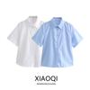 Fashion 2024 Spring New Fashion Women's Clothing Easiest for Match Poplin Short Sleeve Lapel Shirt Tops 4786084 250