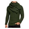 Men's Winter Casual Neck Wrap Head Long Sleeve Sweater In Solid Color