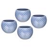 Uxcell Handmade Set of 4 Tea Bowls, 150ml 5oz, Ceramic, Chinese and Japanese Style, Dark Purple, for Kung Fu Tea Sets and Home Gifts