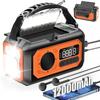 12000mAh Emergency Radio Hand Crank Radio Solar Radio Portable AM/FM Radio With 2 Solar Panels 3 Charging Methods SOS Alarm 3 Mode Flashlight