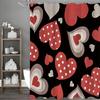 Valentine's Day Love Shower Curtain, Bathroom Decorative Shower Curtain, Waterproof Shower Curtain with Hooks