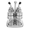 4pcs Seasoning Containers 304 Stainless Steel Condiment Pot Spice Jar Set for Kitchen
