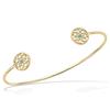 [R1539] - Open Gold Plated Bracelet 'Boho' Turquoise Gold (dreamcatcher) - 60 Mm - 10 Mm