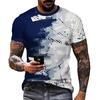 New Trend Casual Versatile Personality Men 3D Printed T-shirt Fashion Abstract Pattern Round Neck Short Sleeve Tees Tops