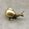 Solid Brass Snail Small Ornaments Tea Pet Ceremony Vintage Copper Simulation Animal Toy Figurines Miniatures Home Decorations