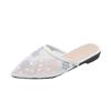 Embroidered New Retro Style Versatile Pointed Half Slippers