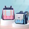 New British Style Primary School Student Horizontal Schoolbag Burden Reduce Spine Protect Children Backpack Grade 1-4 Integrated Full Opening Book Bag