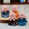 Cute Little Monk Sculpture Resin Crafts Monk Buddha Statue Creative Buddha Statue Table and Cart Decoration 4 Pieces/set