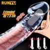 Reusable Condom Penis Extension Sleeve Delay Ejaculation Cock Cover Penis Extender Vibrator Sex Toys For Men Adults Products