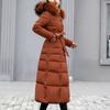 New Winter Jacket Ladies Warm Fashion Bow Belt Collar Long Dress Ladies Thick Coat